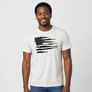 tattered black usa flag