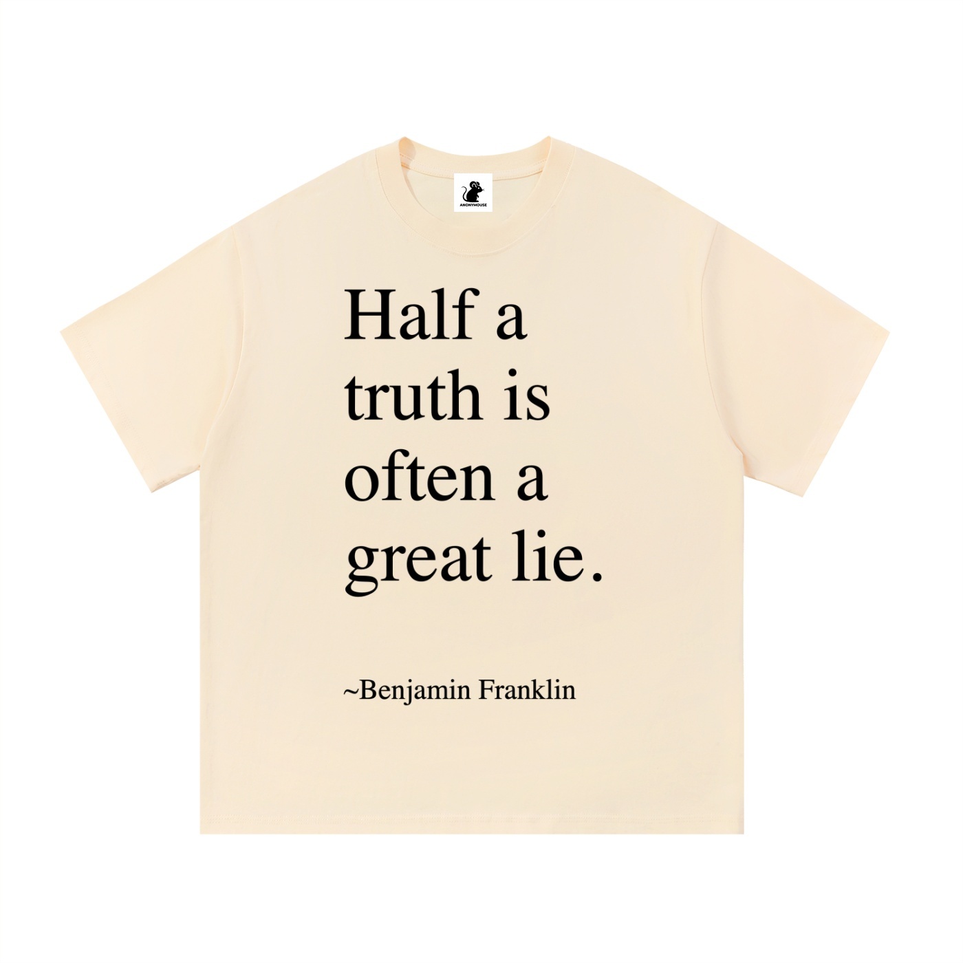 Half a Truth Quote T-Shirt in Apricot