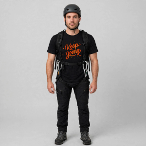 Keep Going Motivational T-Shirt worn by a model