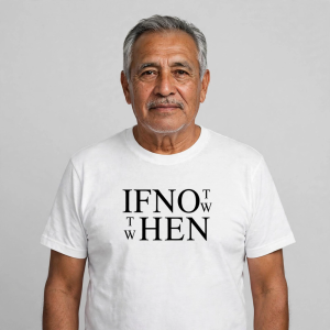 If Not Now, When? Slogan T-Shirt worn by a model