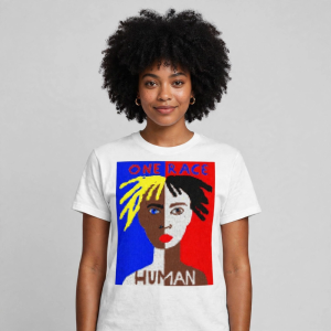 One Race: Human Graphic T-Shirt worn by a model